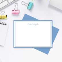 Minimalistisch stoffig blauw, 2 Borders, handteken