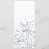 Minimalistisch Stoffig Blauw Bloemen Plaats Kaart  (Achterkant)