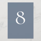 Minimalistisch stoffig blauw tafelnummer (Achterkant)