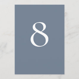 Minimalistisch stoffig blauw tafelnummer