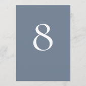 Minimalistisch stoffig blauw tafelnummer (Voorkant)