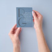 Minimalistisch stoffig blauw Typografiemonogram We Flyer (Hand)