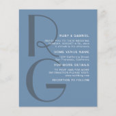 Minimalistisch stoffig blauw Typografiemonogram We Flyer (Voorkant)