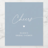 Minimalistisch stoffig blauw vrijgezellenfeest Che Wijn Etiket (Enkel label)