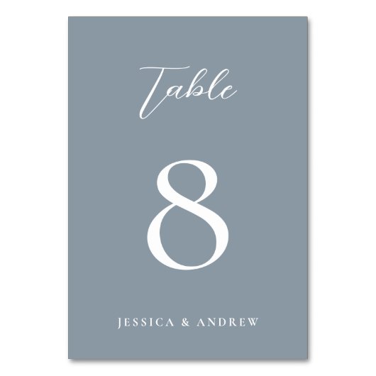 Minimalistisch stoffig blauw & Wit Eenvoudig Bruil Kaart (Voorkant)