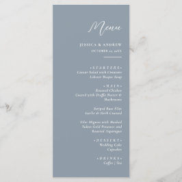 Minimalistisch stoffig blauw & Wit Eenvoudig Bruil Menu