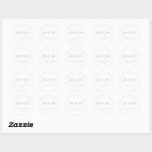Minimalistisch stoffig blauw & Wit Eenvoudig Bruil Ronde Sticker (Vel)