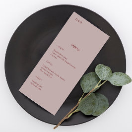 Minimalistisch stoffig Roos Menu