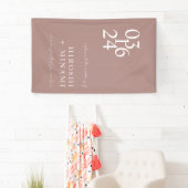 Minimalistisch stoffig Roos Modern bruiloft Welkom Spandoek (Insitu)