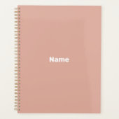 Minimalistisch stoffig roze aangepaste tekst jaar planner (Voorkant)