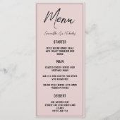 Minimalistisch stoffig roze menu (Voorkant)
