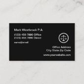 Minimalistisch strafrechtprocureur visitekaartje (Achterkant)