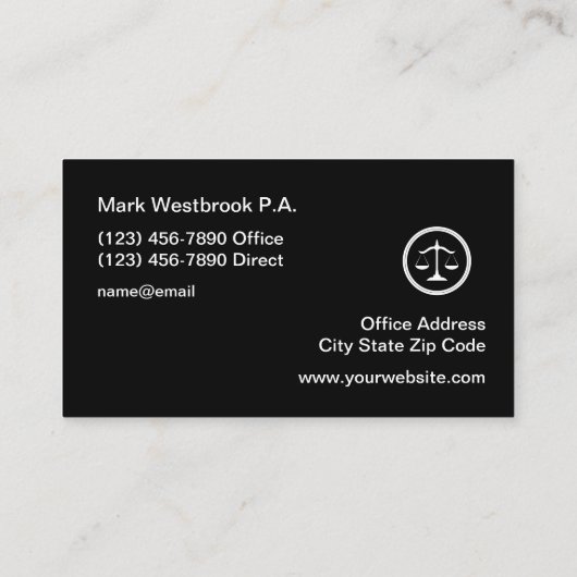 Minimalistisch strafrechtprocureur visitekaartje (Achterkant)