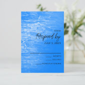 Minimalistisch strand Azure Blue RSVP Kaartje (Staand voorkant)