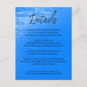 Minimalistisch strand Azure Blue Wedding Details Informatiekaartje (Voorkant)