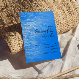 Minimalistisch strand azuurblauw RSVP kaartje
