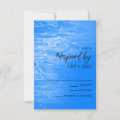 Minimalistisch strand azuurblauw RSVP kaartje (Voorkant)