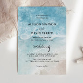 Minimalistisch strand Ocean Costal Wedding Kaart