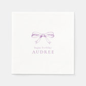 Minimalistisch strik Paarse verjaardagsfeestje Servet (Voorkant)