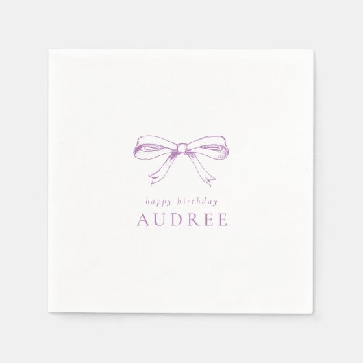 Minimalistisch strik Paarse verjaardagsfeestje Servet (Voorkant)