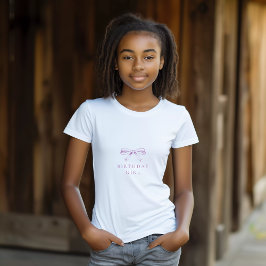 Minimalistisch  strik Paarse Verjaardagsmeisje T-shirt