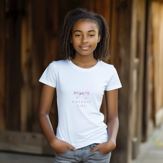 Minimalistisch  strik Paarse Verjaardagsmeisje T-shirt