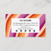 Minimalistisch Stripes Handmade Lines SocialMedia  Visitekaartje (Achterkant)