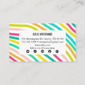 Minimalistisch Stripes Handmade Lines SocialMedia  Visitekaartje (Achterkant)