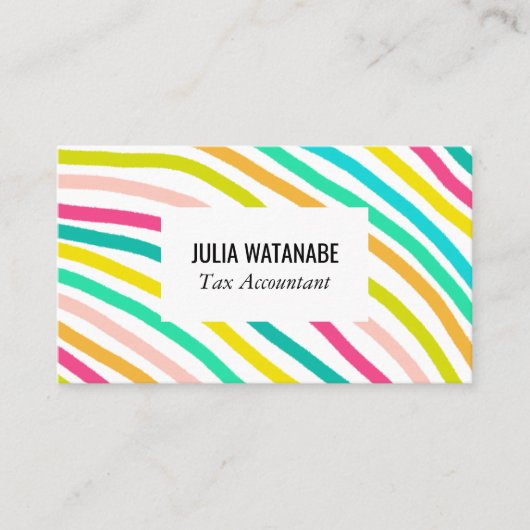 Minimalistisch Stripes Handmade Lines SocialMedia  Visitekaartje (Voorkant)