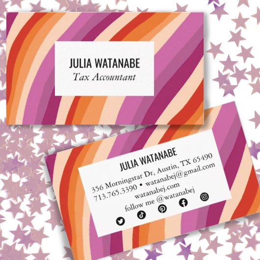 Minimalistisch Stripes Handmade Lines SocialMedia  Visitekaartje