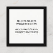 Minimalistisch Stropdas van de zwarte legant Moder Vierkante Visitekaartje (Achterkant)