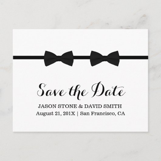 Minimalistisch Stropdas voor weduwschap met homopa Aankondigingskaart (Voorkant)