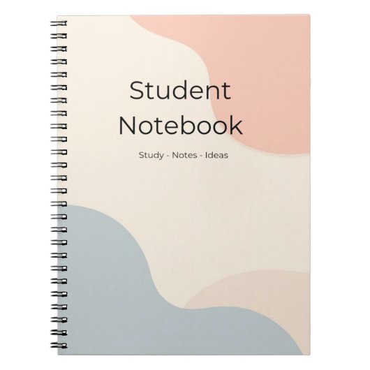 Minimalistisch Studenten Notitieboek Pastelkleurig (Voorkant)