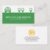 Minimalistisch stuurprogramma voor groene taxiloka visitekaartje (Voorkant / Achterkant)