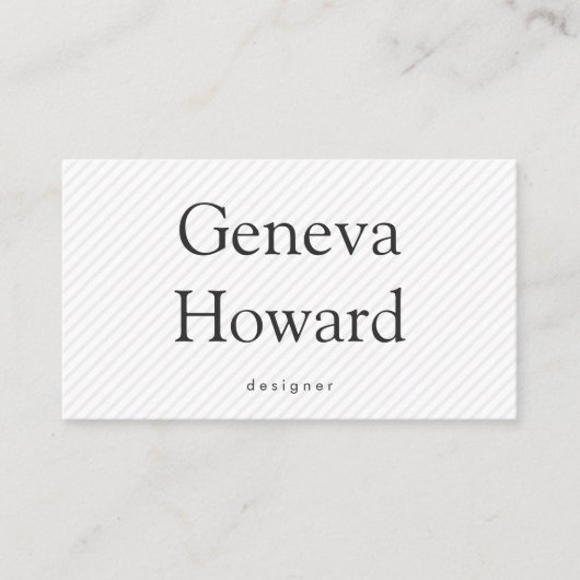 Minimalistisch subtiele Stripe Patroon Visitekaartje (Voorkant)