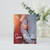 Minimalistisch Subtle Save the date Wedding Photo Aankondiging (Staand voorkant)