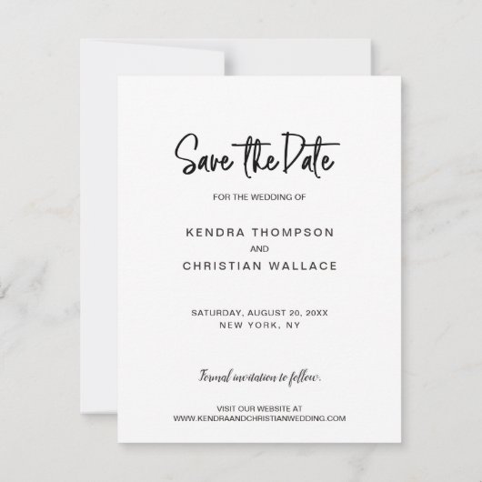 Minimalistisch Subtle Save the date Wedding Photo Aankondiging (Achterkant)