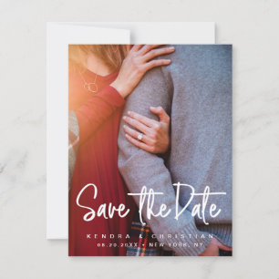 Minimalistisch Subtle Save the date Wedding Photo Aankondiging