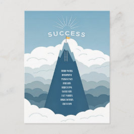 Minimalistisch succes Mountain Motivatie Briefkaart