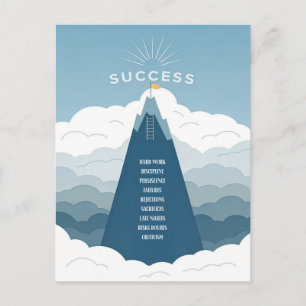 Minimalistisch succes Mountain Motivatie Briefkaart