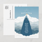 Minimalistisch succes Mountain Motivatie Briefkaart (Voorkant / Achterkant)