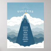 Minimalistisch succes Mountain Motivatie Poster (Voorkant)