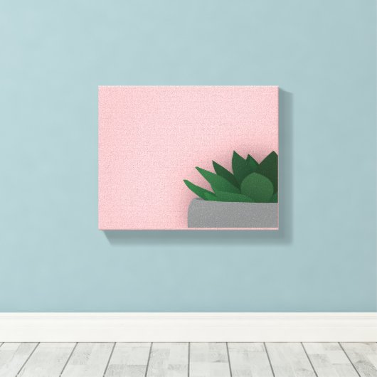 Minimalistisch succulent canvas afdruk (Insitu (Houten vloer))