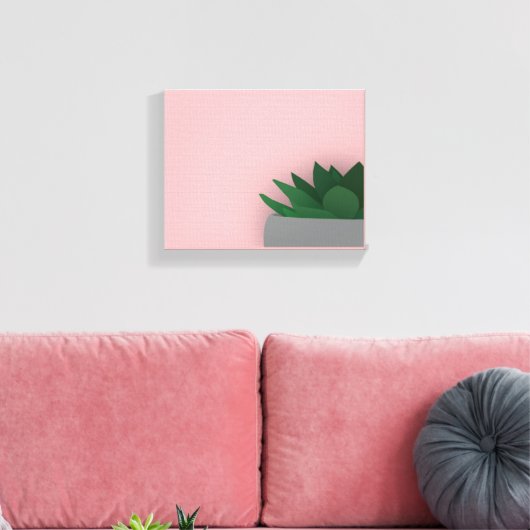 Minimalistisch succulent canvas afdruk (Insitu (Woonkamer))