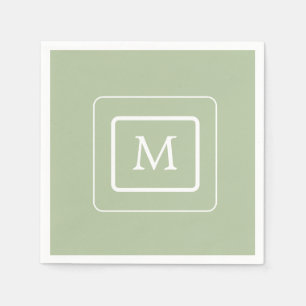 minimalistisch succulent groen Monogram papieren Servet