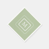 minimalistisch succulent groen | Monogram papieren Servet (Hoek)