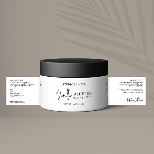 Minimalistisch Suiker Scrub Body Butter Jar Wrap L Waterfles Etiket