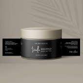 Minimalistisch Suiker Scrub Body Butter Jar Zwart  Waterfles Etiket