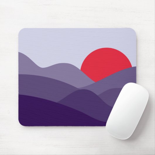 Minimalistisch Sun Cyber Grape Paars Muismat (Met muis)