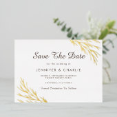 Minimalistisch superieure gouden bladeren Wit spar Folie Uitnodiging (Staand Voorkant)